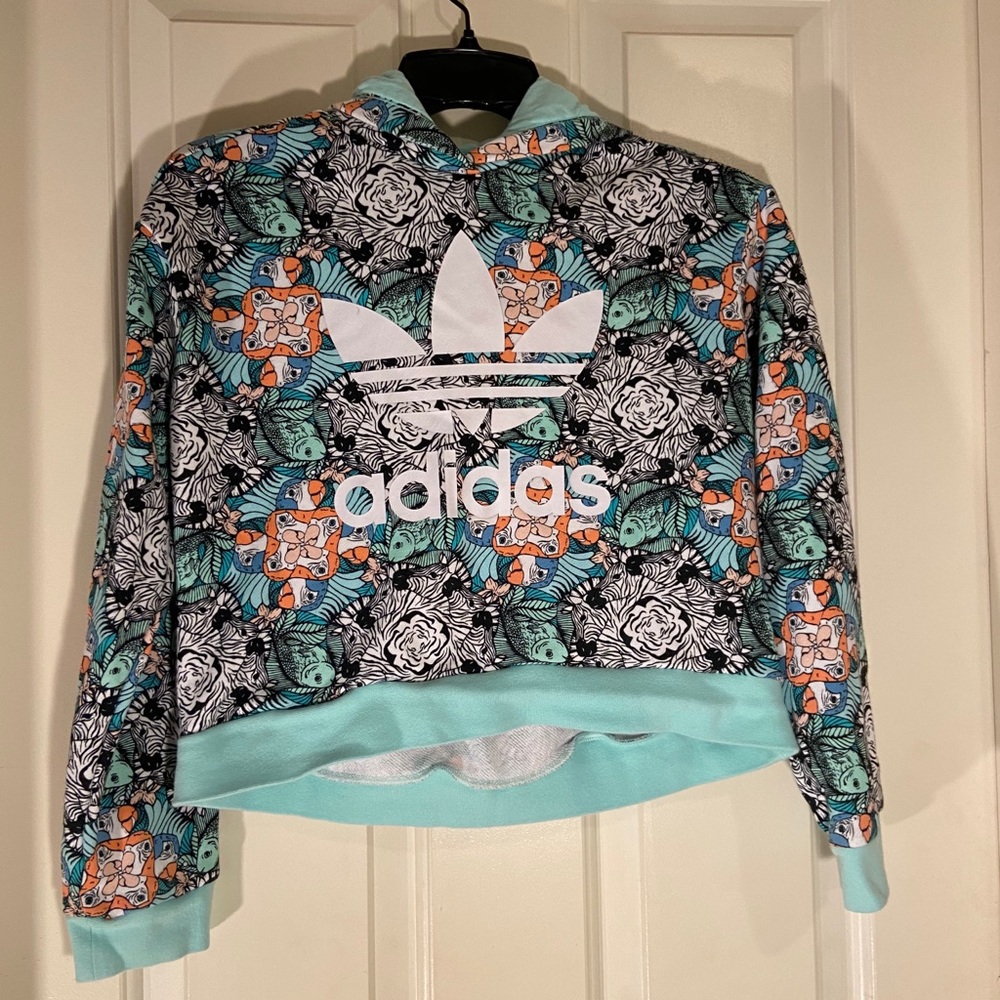 Girls Adidas Graphic Crop Hoodie